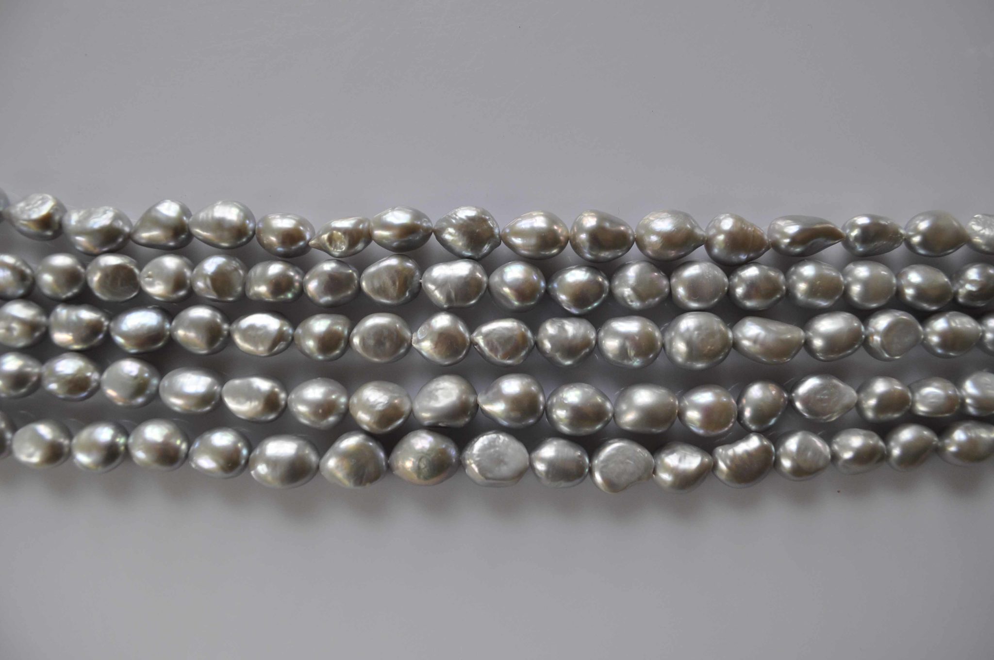 11.5-12.5mm DYED GREY BAROQUE FRESHWATER PEARLS